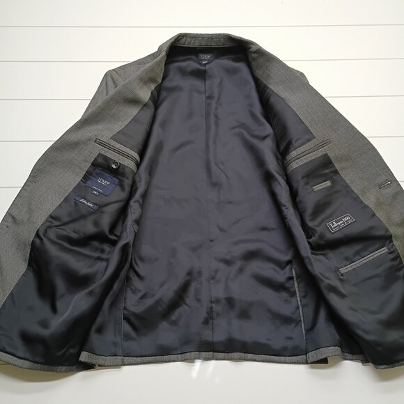 J.Crew Ludlow Gray Italian Wool Suit 38S 32x30 Tollegno 1900 Slim Fit 2-Piece - Picture 3 of 16